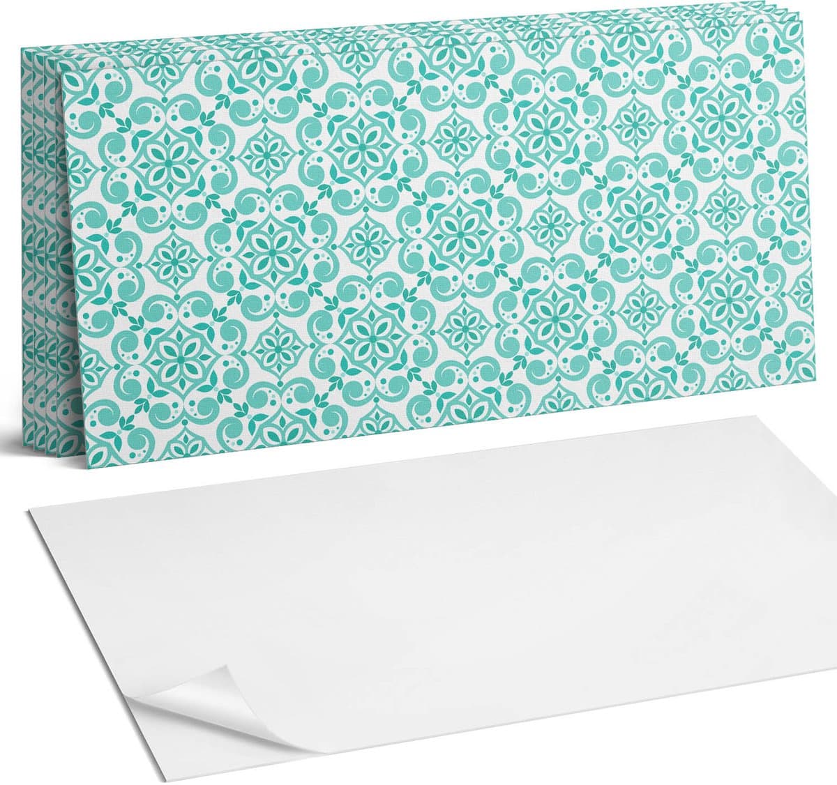 Coloray Plaktegels - Stijlvol plantenpatroon Wandtegel Zelfklevend - 60 cm x 30 cm - Turkoois Plaktegels - 6 stuks - Rechthoek PVC Tegels - Plaktegels Keuken - Zelfklevende Vloertegels Badkamer - Vinyl Tegels Zelfklevend - Zelfklevende Wandtegels