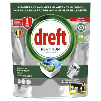 Dreft Platinum Alles-in-1 Original vaatwastabletten 39 stuks