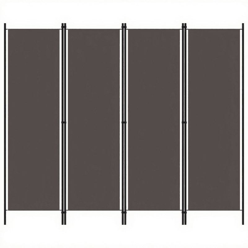 Vida Kamerscherm - 4 Panelen, Antraciet, 200 x 180 cm