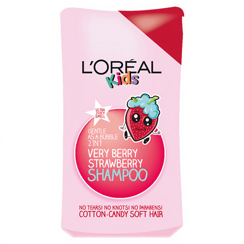 L'OREAL Extra milde 2-in-1 kindershampoo Zeer bessig aardbei 250 ml