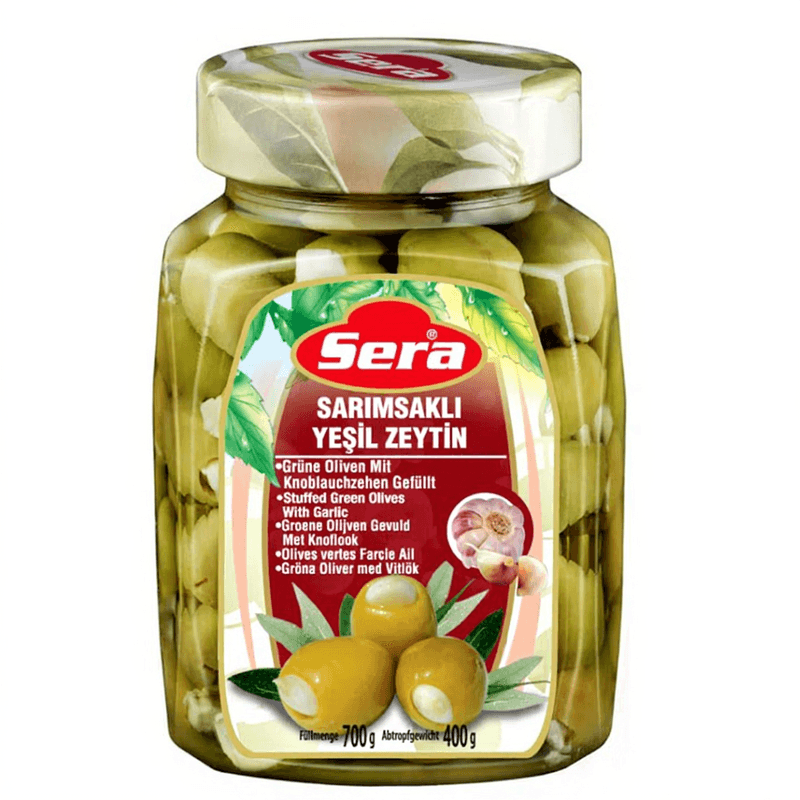 Sera Sarimsakli Yesil Zeytin 700g (Knoflookolijven)