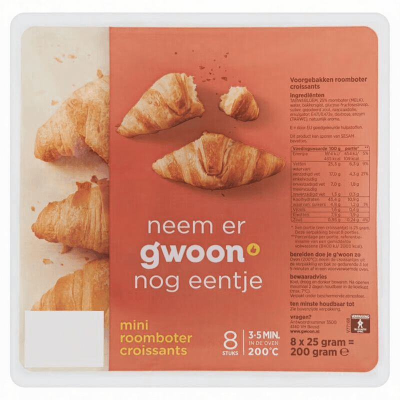 G'woon Mini Boter Croissants - 200 g