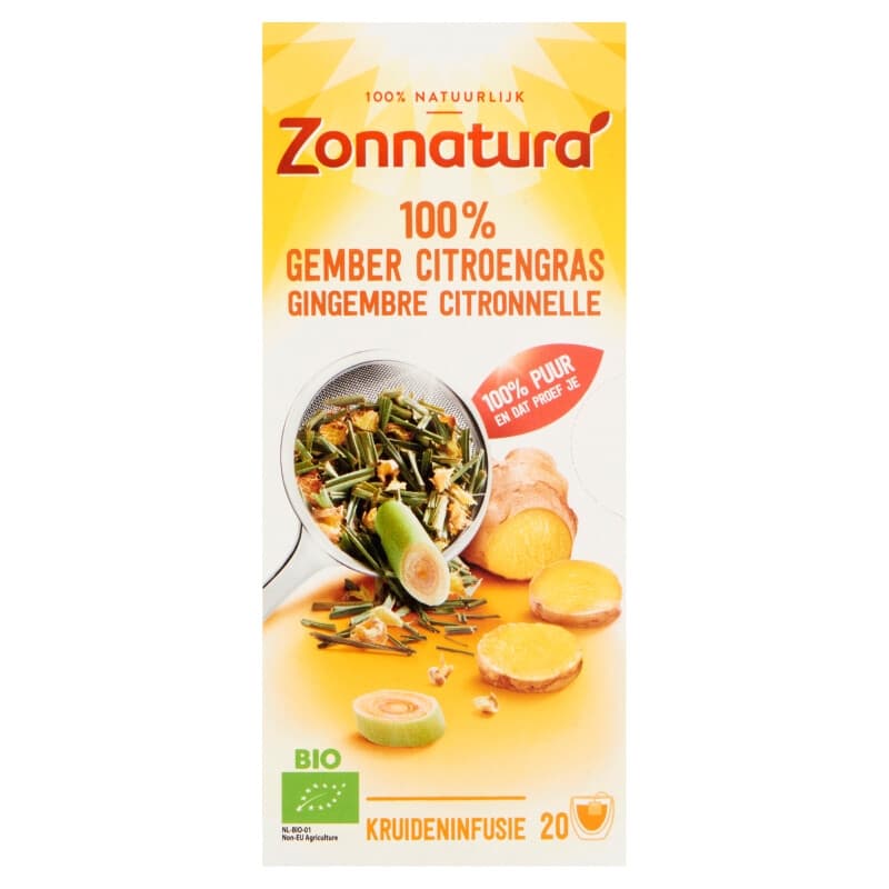 Zonnatura kruidenthee met gember en citroengras - 20 theezakjes