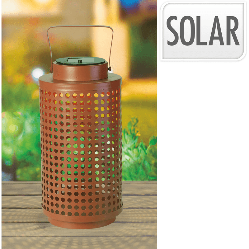 Solar Lantaarn Metaal - Mauve Roze, D14 x H28 cm