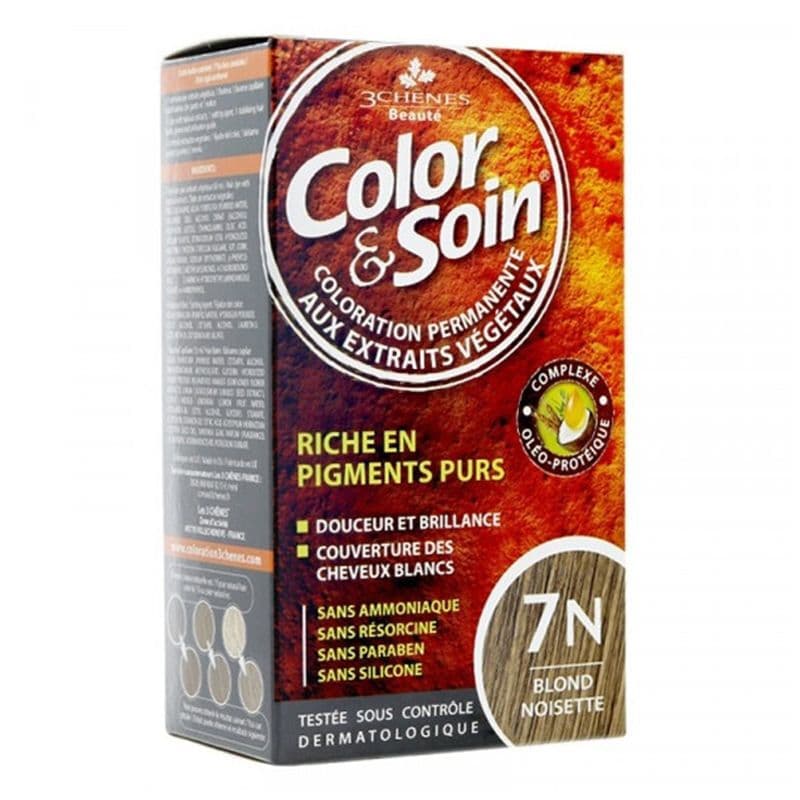 Les 3 Chènes Color&Soin verzorgende haarverf 7N hazelnootblond 135 ml