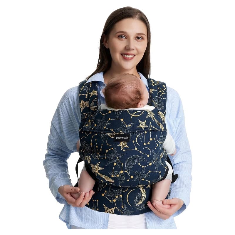 Momcozy babydraagzak – ergonomisch, comfortabel en licht, geschikt voor ca. 3-20 kg, eenvoudig te dragen, handsfree, versterkte lendensteun, sterrenpatroon