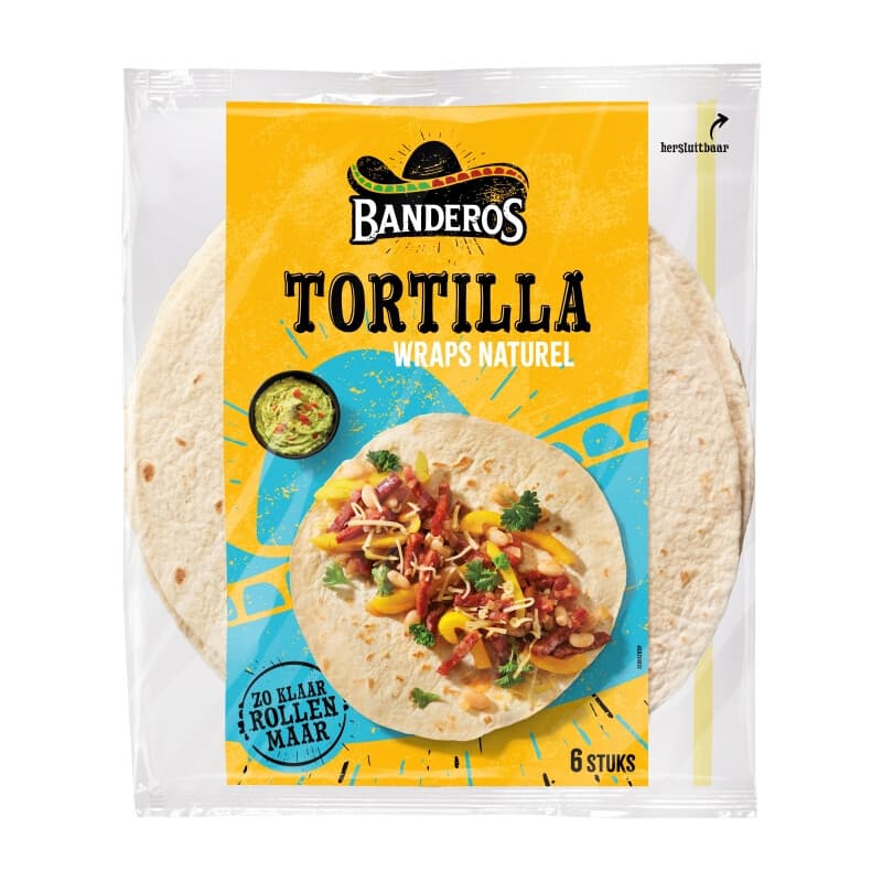 Banderos Tortilla Wraps Naturel 6 stuks