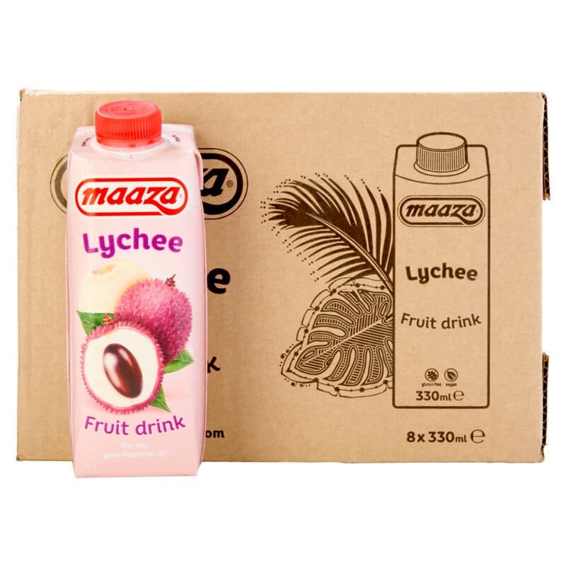 MAAZA lychee grootverpakking 8x 330 ml