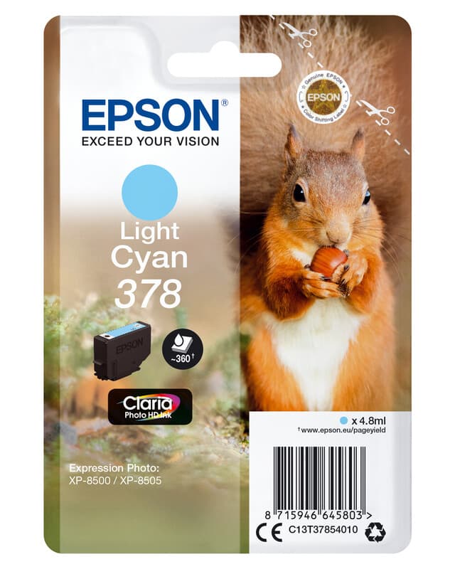 Epson Squirrel enkelverpakking lichtcyaan 378 Claria Photo HD-inkt