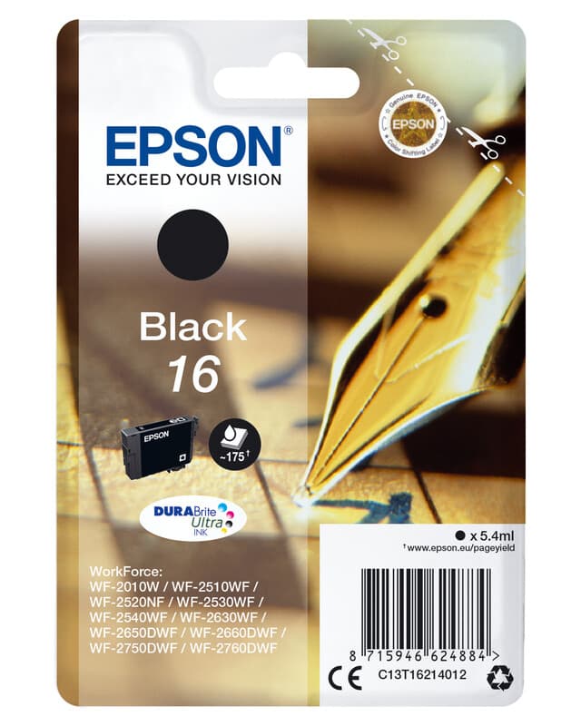 Epson Pen and crossword singlepack zwart 16 DURABrite Ultra inkt