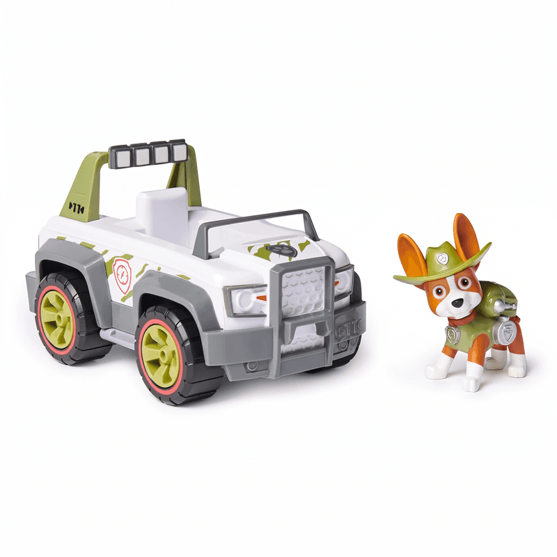 Paw Patrol Tracker Jungle Cruiser voertuig - groen, grijs, wit