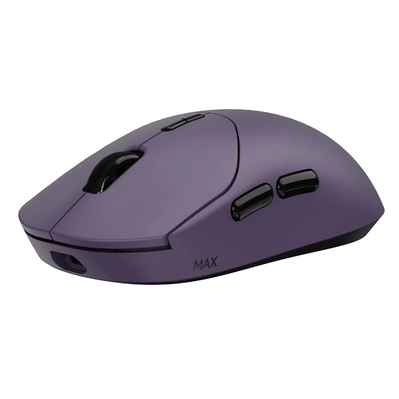 RAPOO VT2 MAX draadloze gamingmuis, echte 8K-pollingsnelheid, lichtgewicht van 53 g, batterijduur tot 750 uur, Nordic nRF54L15 MCU, optische schakelaar van 120 miljoen, 10 programmeerbare knoppen, macro-ondersteuning - paars