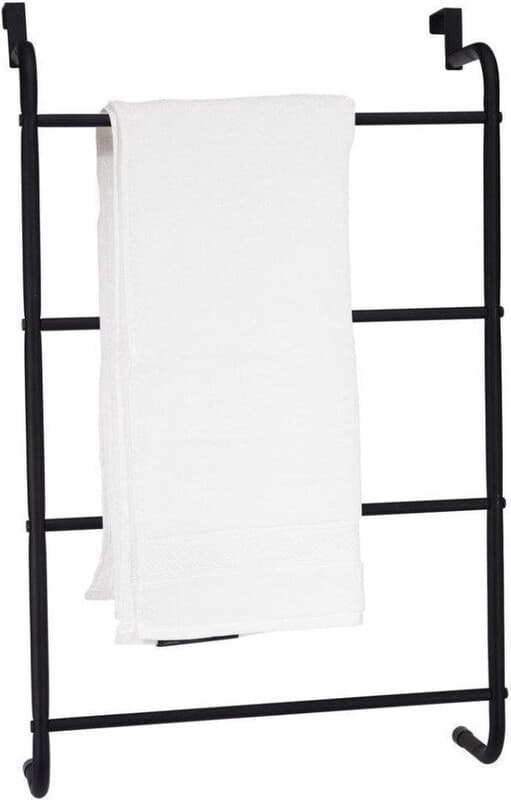 Handdoekrek Staal - Zwart, 44,5 x 15,5 x 73 cm