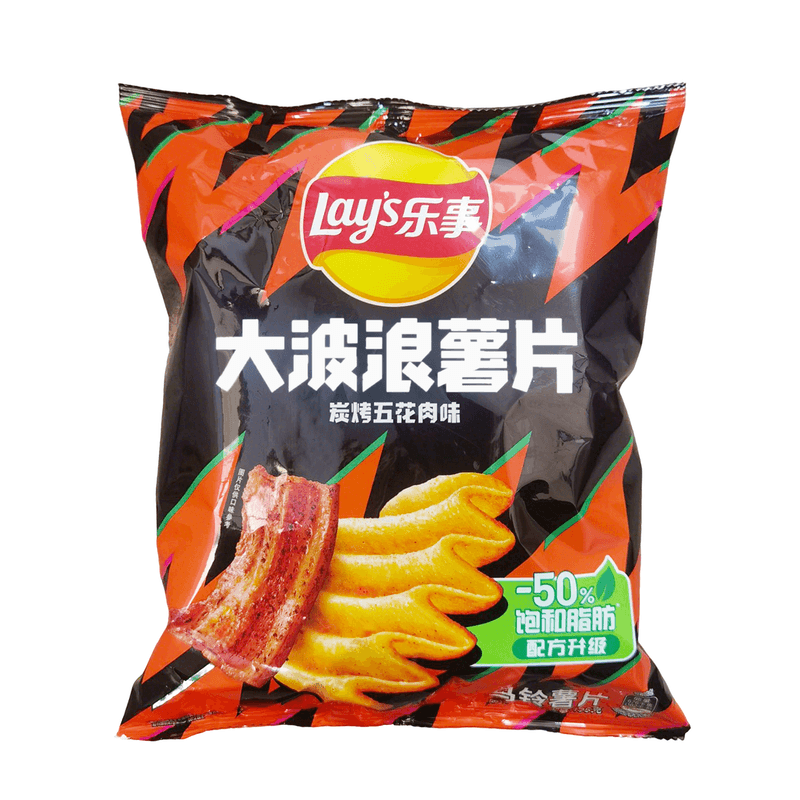 Lay‘s Big Wave aardappelchips (geroosterde varkensbuik-smaak) 135 g