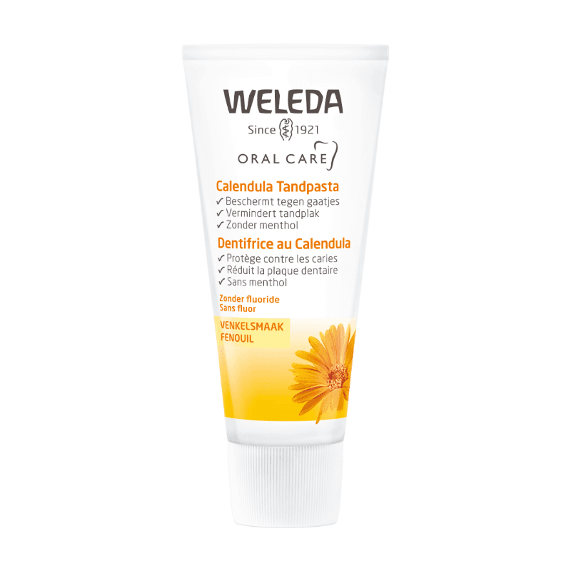 WELEDA Calendula Tandpasta - Reinigt Mild Maar Grondig & Verwijdert Tandplak - Beschermt Tegen Tandbederf & Helpt Het Tandvlees Verstevigen - 100% Natuurlijke Ingrediënten - 75ml