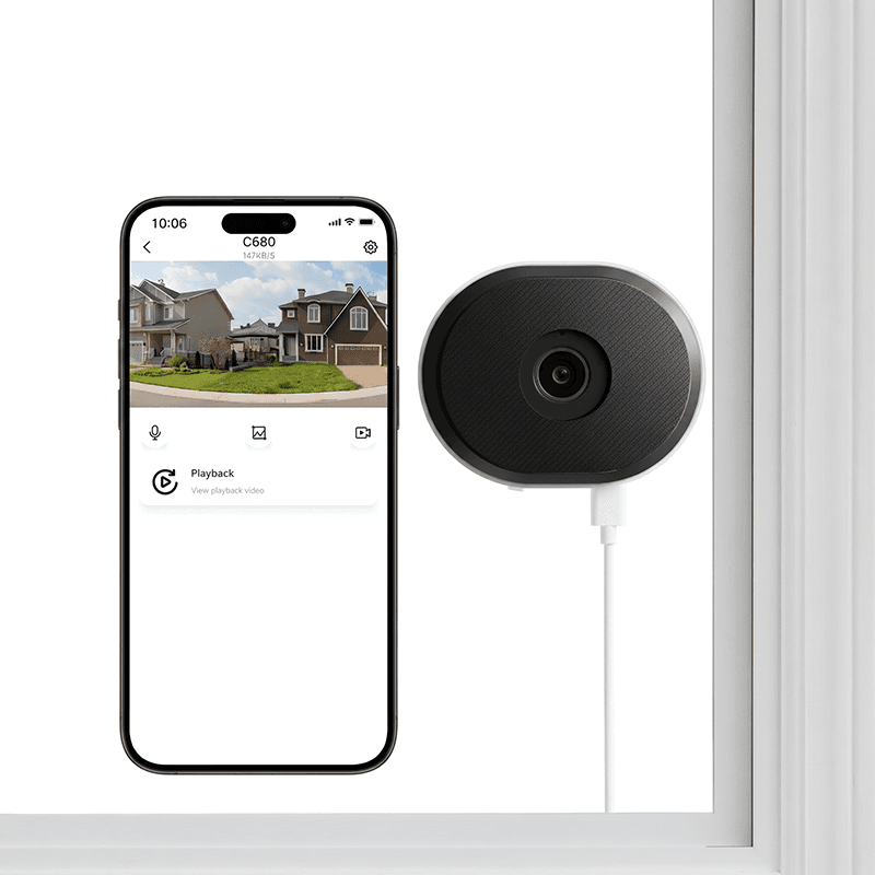 ZOSI 3MP 2K beveiligingscamera voor binnen, netstroomaansluiting, volledig kleuren nachtzicht, AI-detectie van mensen en voertuigen, 2.4/5 GHz WiFi, 24/7-opname, tweerichtingscommunicatie, eenvoudige installatie, 1 stuk