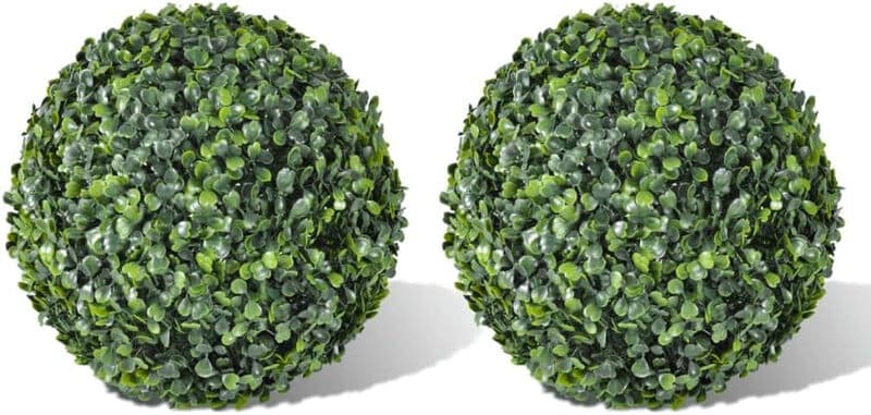 vidaXL Kunstmatige Buxusballen Set - 2 stuks, 35 cm, Gemengd Groen
