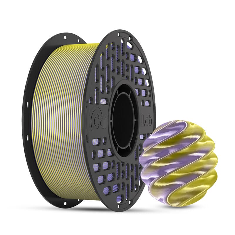 CAILAB 3D-printerfilament PLA zijde, tweekleurig - goud & lavendel