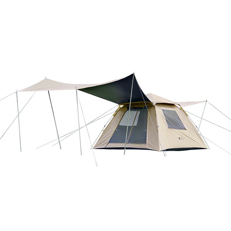 Mobi Garden, Automatische pop-up campingtent 155 met dekzeil, verduistering en UV-bescherming, instant opzetten, opvouwbare tent, wit, voor buiten en picknick, snelle en moeiteloze montage, compact voor eenvoudige opslag en transport, ruime woonruimte, ui