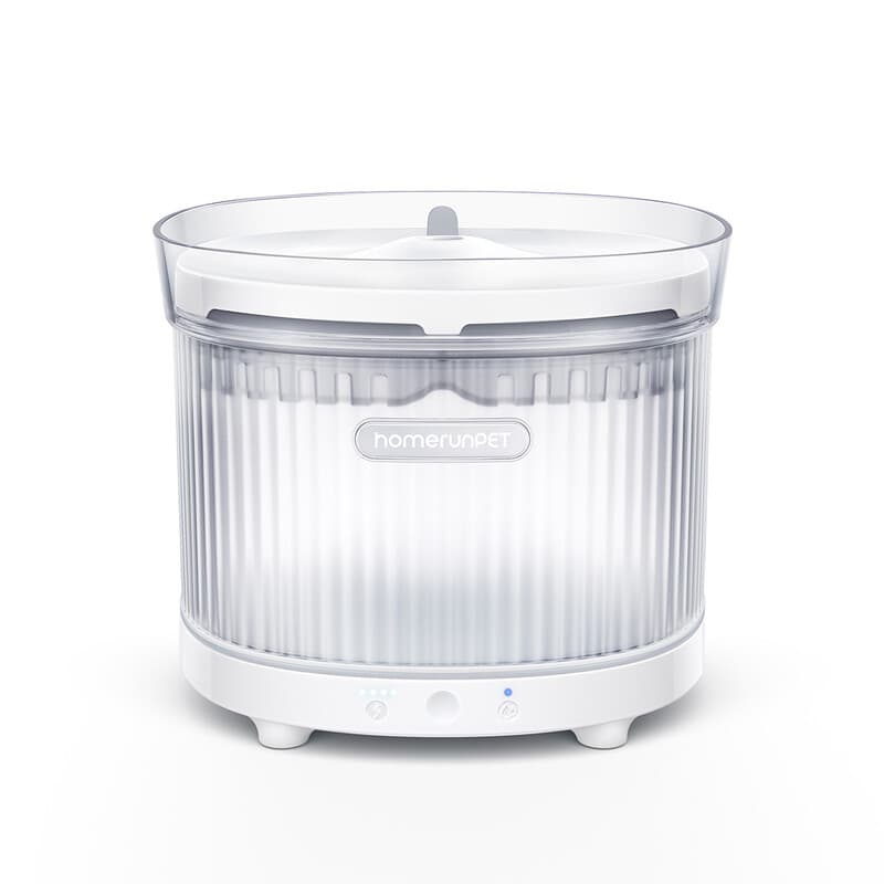 Homerunpet Oplaadbare Draadloze Waterfontein voor Huisdieren BF10, Wit, 2 L Grote Capaciteit, Draadloze Pomp, 3 Stroomstanden, LED-Verlichting, Inclusief Filter, Gemakkelijk te Reinigen