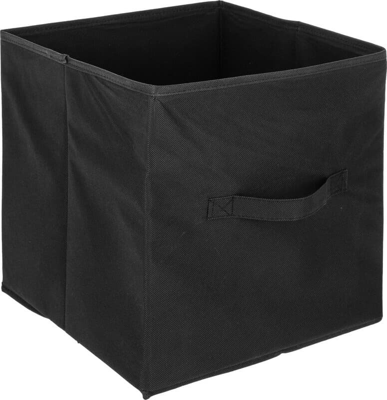 5Five Opbergmand/kastmandje - Zwart - 31 x 31 x 31 cm - 29 liter - Vakkenkast manden - Stof met versterkte bodem - Opvouwbaar
