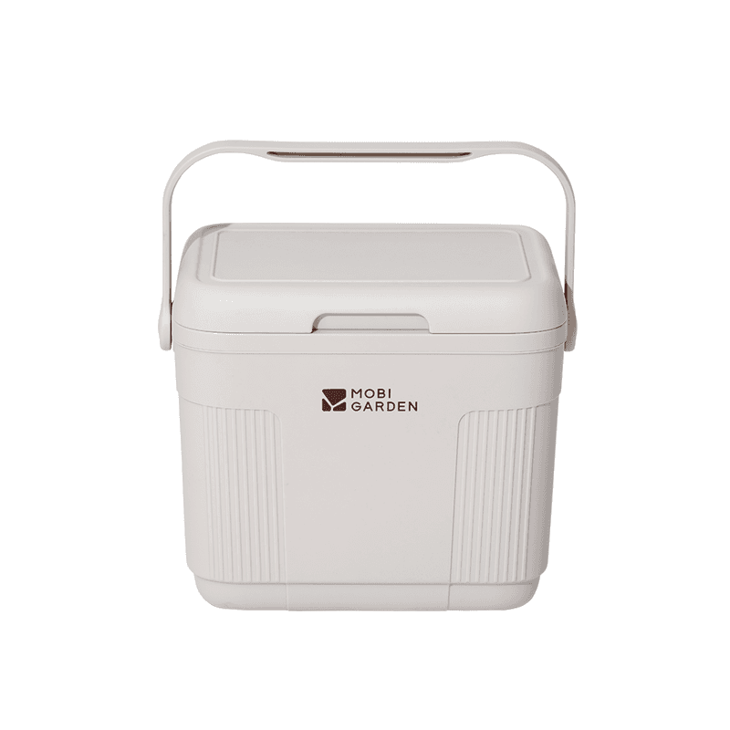 Mobi Garden, Draagbare geïsoleerde koelbox, Voedselveilige ijsbox, Campingauto reis picknick opbergbox, 10 L, Wit, Langdurige isolatie, Opbergruimte met grote capaciteit