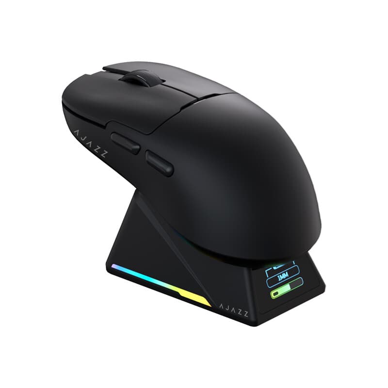 AJAZZ AJ159 APEX draadloze gamingmuis RGB magnetische oplaadstation set PAW3950 sensor tri-mode kantoor muis 8K Hz retourfrequentie tot DPI42000 symmetrisch klein en middelgroot handheld gaming en kantoor dual-use