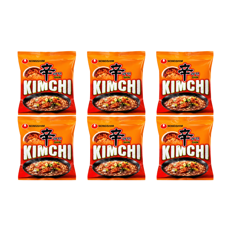 Nongshim Kimchi Instant Noodle Soup - 6 x 120 g