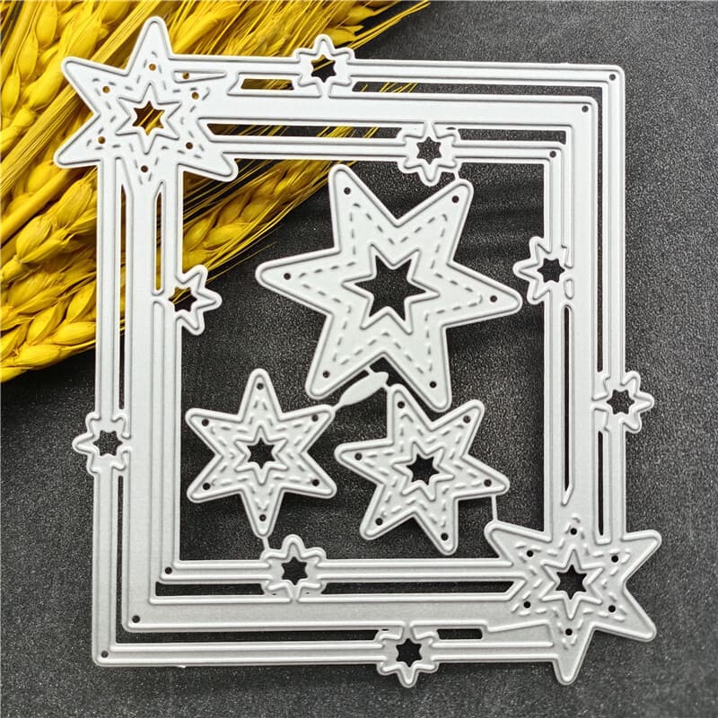 Star Frame Uitsteekvormen, DIY Scrapbooking Artist Metalen Uitsteekvormen Scrapbooking Reliëf Uitsteekvormen Snijstencils DIY Decoratie Metalen Papieren Kaarten Sjabloon