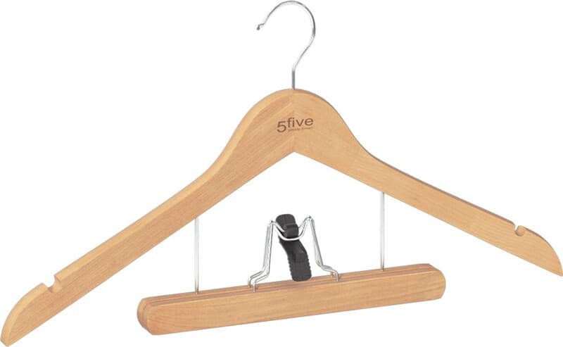 5five Bamboe Hanger Hang'Suit+ - Natuurlijk, 44 cm