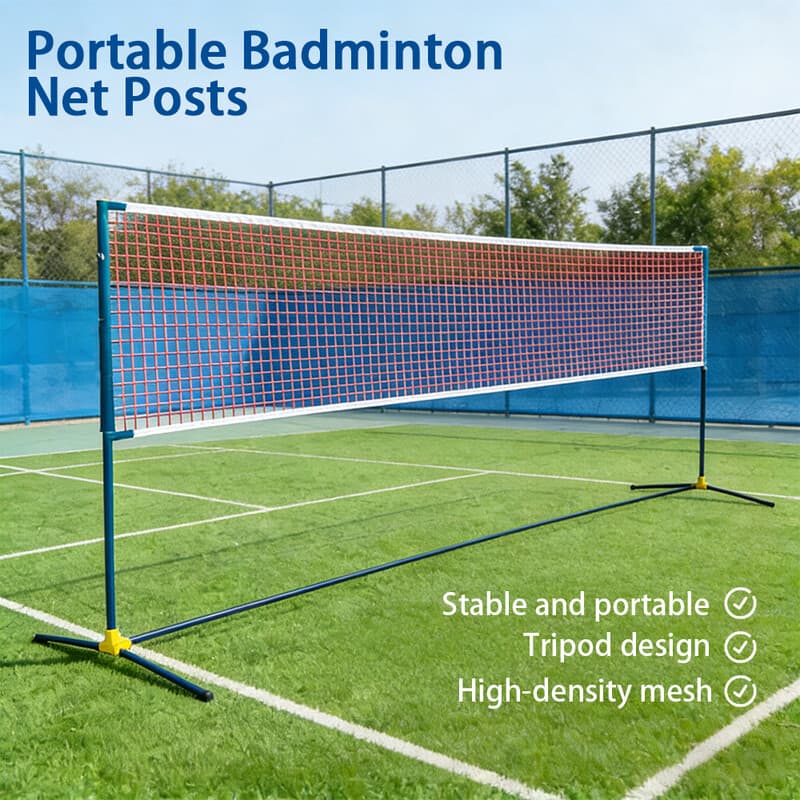 Double Fish draagbare badmintonnetset met tassen voor de rackets - BX