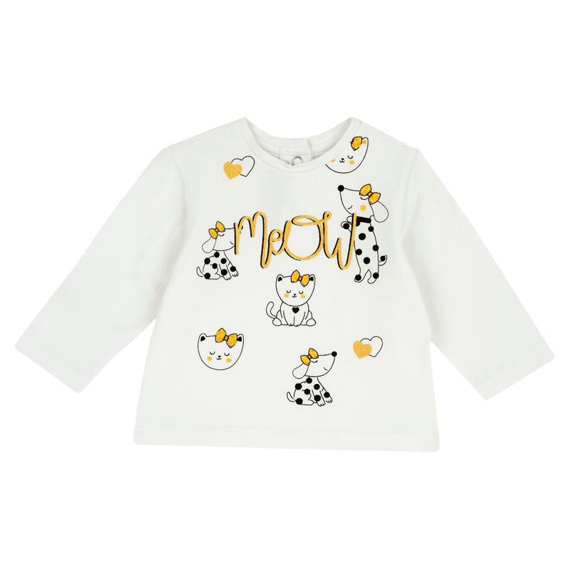 Chicco T-shirt met lange mouwen - Naturel - Maat 74
