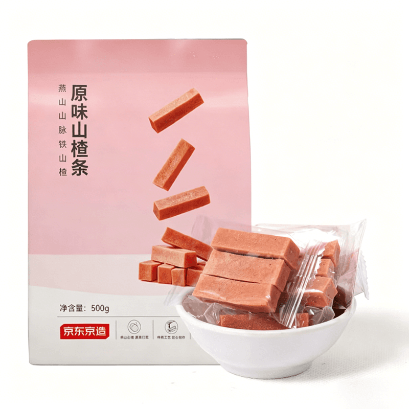 J.ZAO Originele Meidoornrepen 500 g, geconserveerde fruitsnack, zonder toegevoegde kunstmatige kleurstof