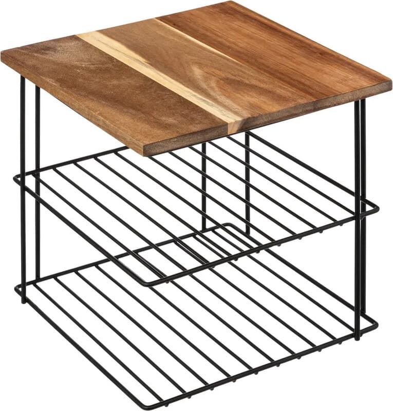 5five Acacia Hoekplank - Zwart, 24 x 24 x 24 cm