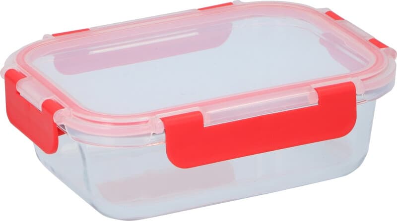 Alpina vershouddoos van borosilicaatglas - transparant/rood, 620 ml