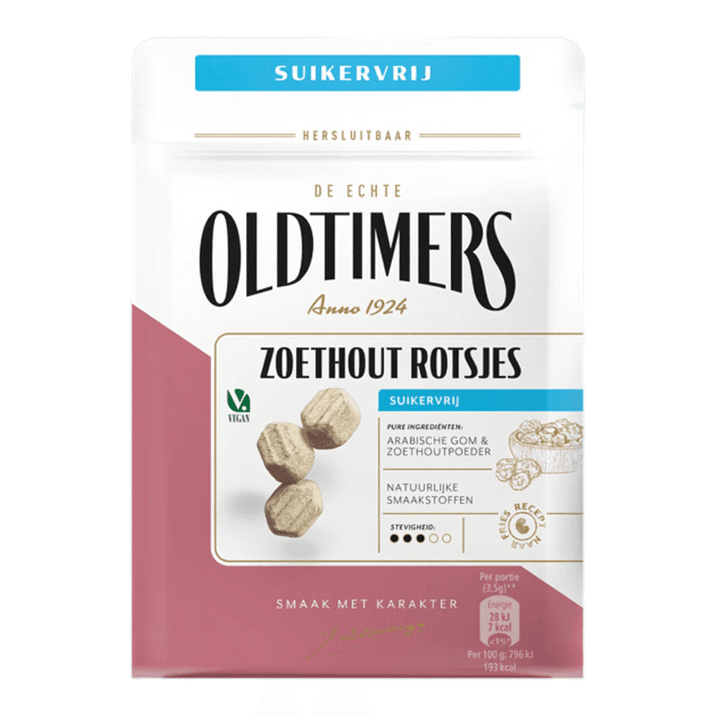 Oldtimers Suikervrije Dropstenen - 100 g