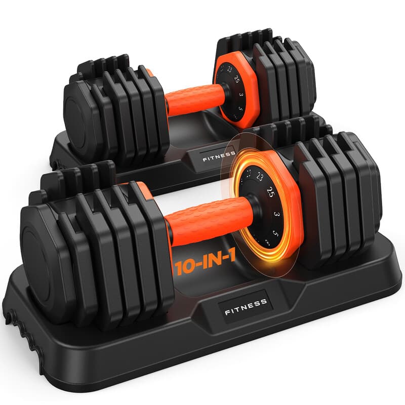 CELEBRATIONDUN 2x11 kg (25 lb) , Verstelbare halters | Slimme kliktechnologie voor snelle wissel, antislipgreep, ideaal voor thuis, kantoor, sportschool, lichaamsbeweging