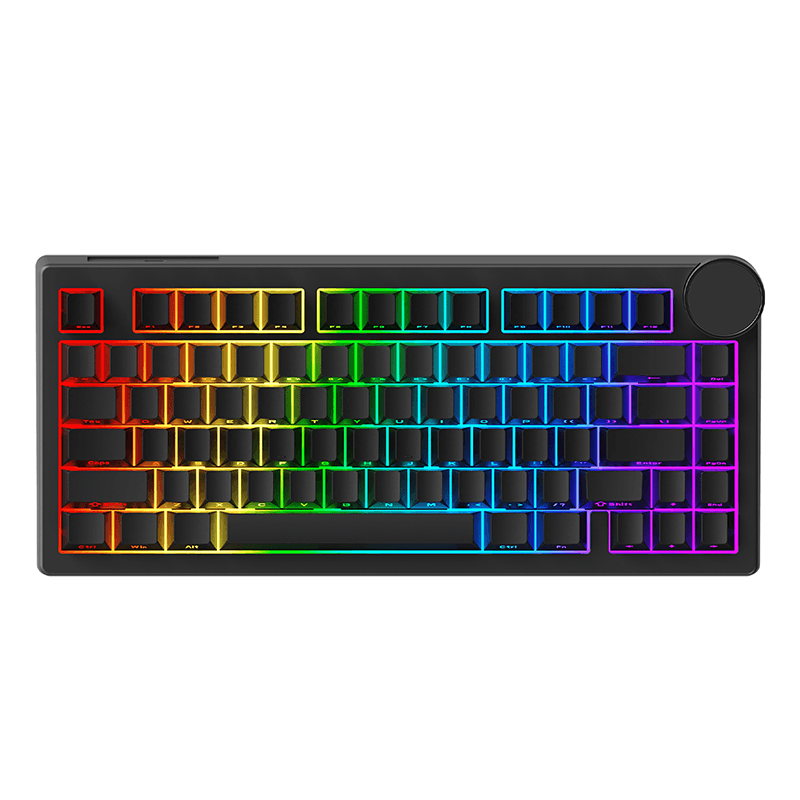 AJAZZ AK820 V2 Bedraad HE Magnetische Switch Gaming Mechanisch Toetsenbord Zijdelings Geëtched Zwarte Keycap Hoge Prestaties 8K Terugkeerpercentage Sterren Glinsterend Multifunctionele Metalen Knop 75% Lay-out Kantoor Mechanisch Toetsenbord RGB DIY Gaming