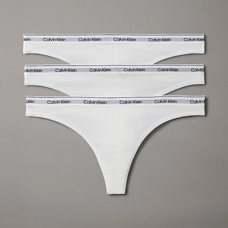 Calvin Klein 3-pack strings - Icon Logo - wit L