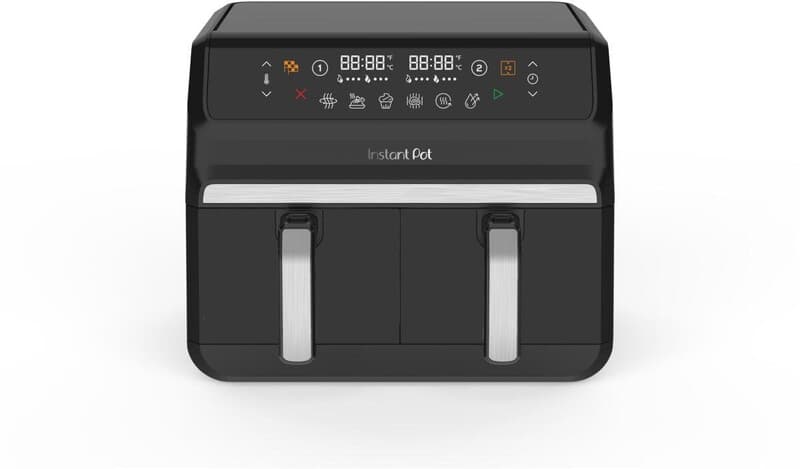 Instant Pot Vortex Dual Drawer 8 liter digitale airfryer– synchroniseerde dubbele bereiding met twee schuiven, dubbele mand met ClearCook-technologie, 8-in-1 slimme programma’s