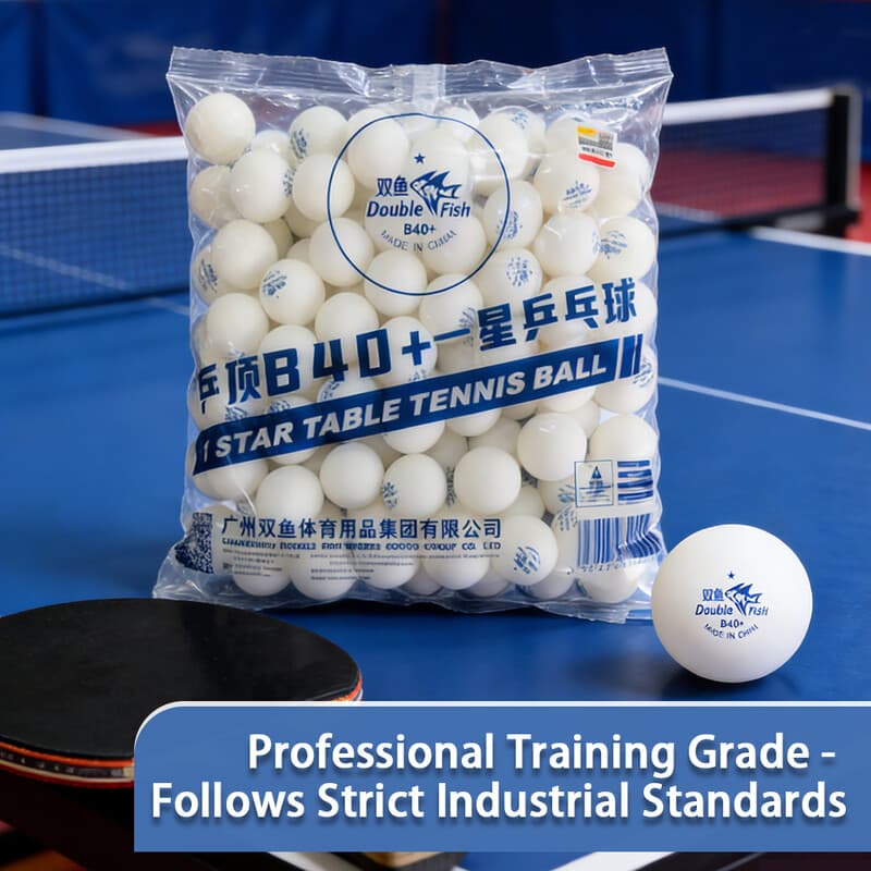 Double Fish B40+ 1-sterren professioneel trainingsniveau ABS met naad, zak van 100 stuks, wit