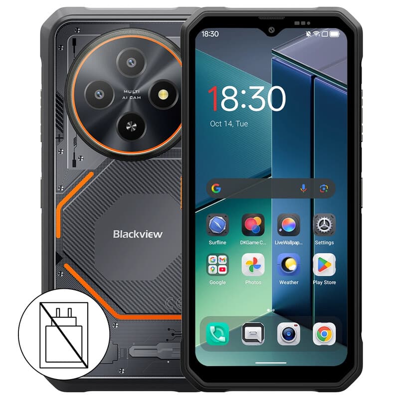 Blackview FORT 2 - AI Robuuste Smartphone - 24 GB RAM - 256 GB ROM - 6,56 inch MTK G81 - Robuuste telefoon - Android 15 - GPS IP69K OTG NFC Gemini AI - Zwart