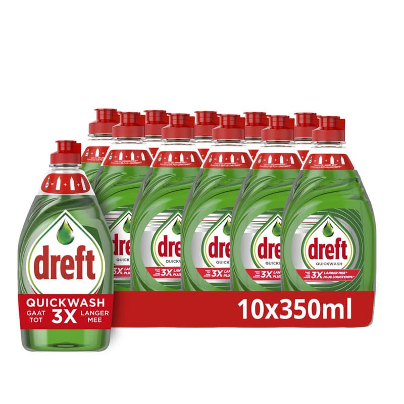 Dreft Platinum Quickwash Vloeibaar Afwasmiddel - Original - Voordeelverpakking 10 x 350 ml