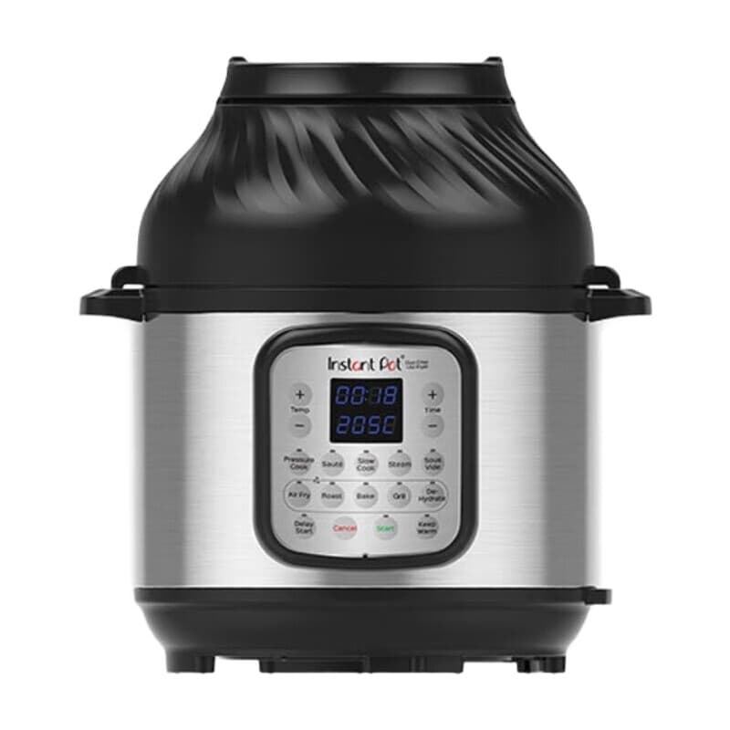 Instant Pot Duo Crisp 5,7L 11-in-1 Multicooker met Airfryer - Snel onder druk koken, Slow cooking, Sauteren, Stomen, Sous vide, Warmhouden, Snel frituren, Braden, Bakken, Roosteren, Drogen