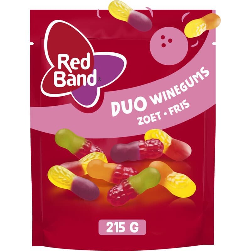 Red Band Winegum Duo Zoet Vers - 215 g
