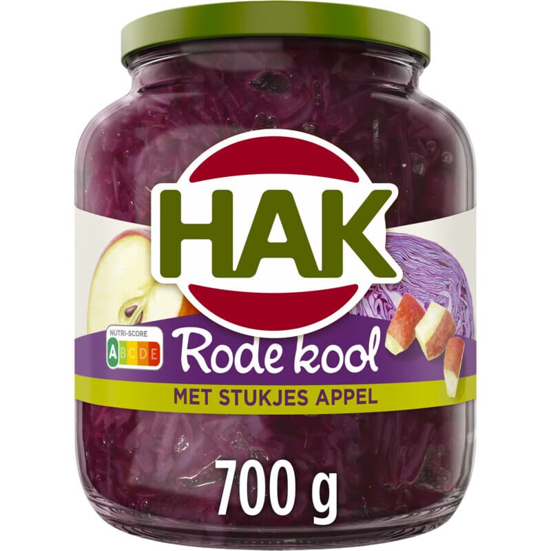 Hak Rode Kool Met Stukken Appel - 700 g