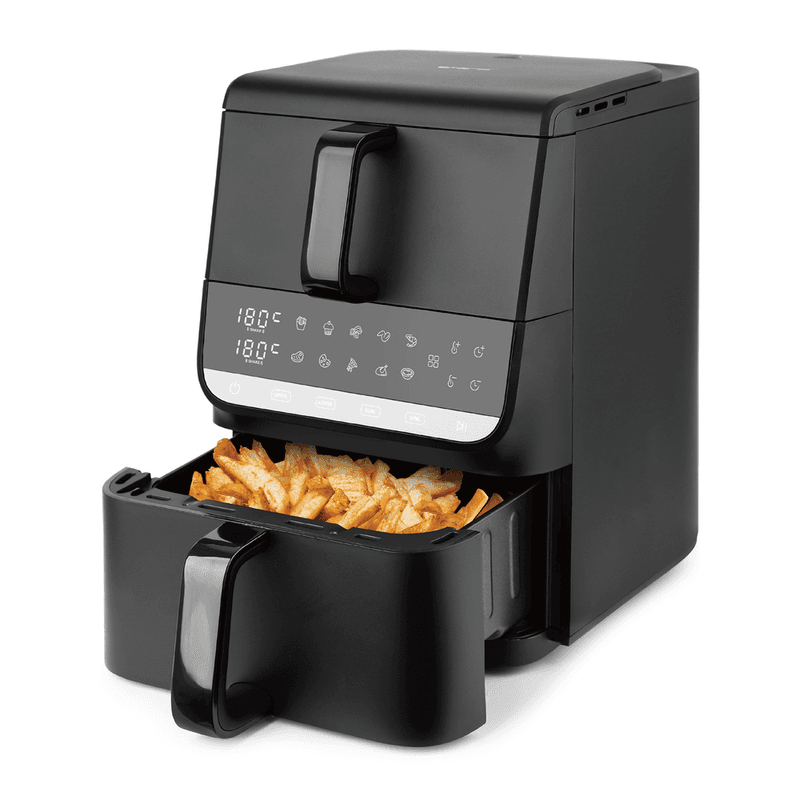 Emerio Heteluchtfriteuse 2500W - Dual zone - Sync finish - 3.5L + 6.5L - Digitaal display - 80-200ºC - Snelle opwarmfunctie - Cool touch - Timer - AF-133542