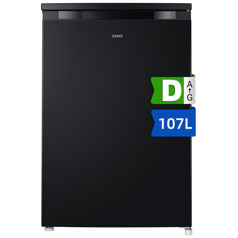 CHiQ - Tafelmodel koelkast met vriesvak - 107 liter - Energielabel D - 39 dB - Compact zwart design - 12 jaar garantie op compressor CTT107BD