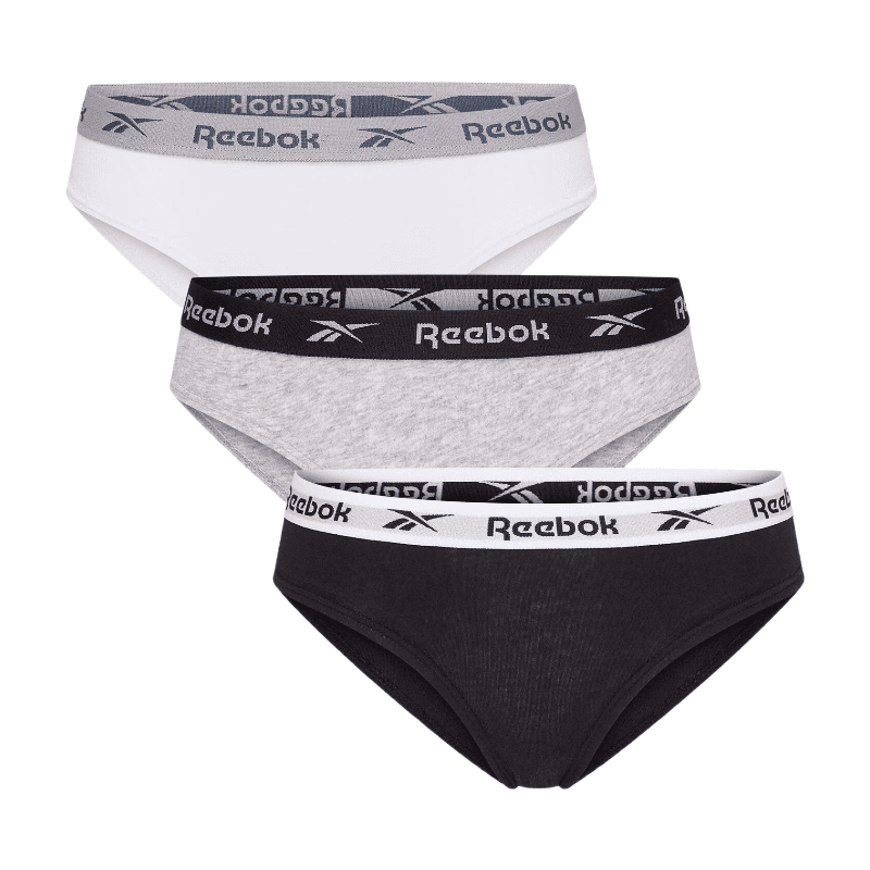 REEBOK Carina herenslips - zwart/wit/grijs gemêleerd - XS