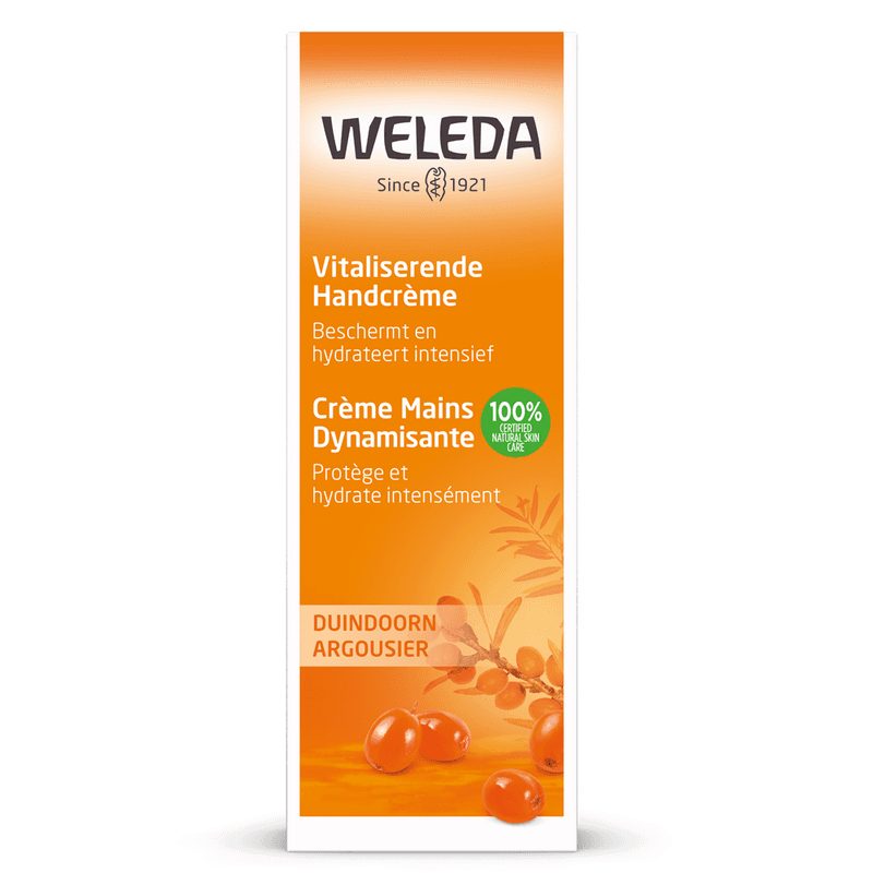 WELEDA Duindoorn Vitaliserende Handcrème - Grapefruit & Mandarijn - Verzorgt & Beschermt Tegen Vochtverlies - Beschermt & Hydrateert De Huid - 100% Natuurlijke Ingrediënten - 50ml